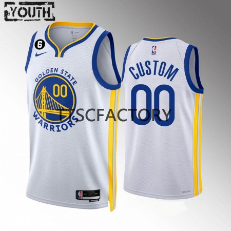 Maillot Basket Golden State Warriors Personnalisé Nike 2022-23 Association Edition Blanc Swingman - Enfant